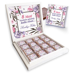  - 8 Mart Kadınlar Günü Çiçek Motifli Çikolatalar