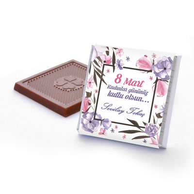 8 Mart Kadınlar Günü Çiçek Motifli Çikolatalar