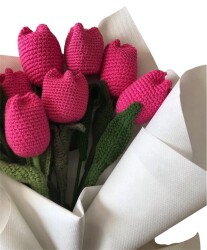 Amigurumi Örgü Ekolojik Pembe Lale - Yeşilay