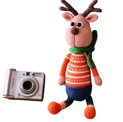 Amigurumi Örgü Geyik Oyuncak Bebek - 1