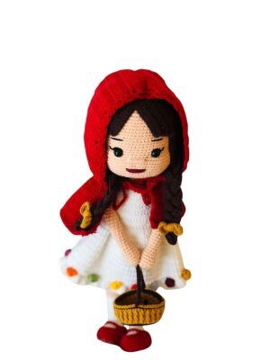 Amigurumi Örgü Kırmızı Başlıklı Kız Oyuncak Bebek - 1