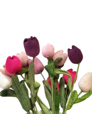 Amigurumi Örgü Renkli Lale - 1