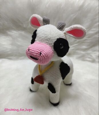 Amigurumi Örgü Sevimli İnekcik Oyuncak Bebek - 1