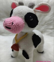 Amigurumi Örgü Sevimli İnekcik Oyuncak Bebek - 2