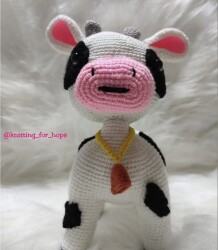 Amigurumi Örgü Sevimli İnekcik Oyuncak Bebek - 3