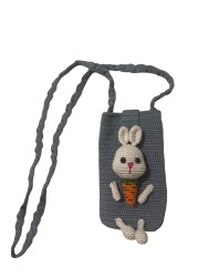 Amigurumi Örgü Tavşan Motifli Boyun Askılı Telefon Çantası - Yeşilay