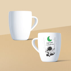 Bağımsızlık Ruhumuzda Var Mottolu Beyaz Seramik Kupa - 2