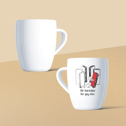 Bir Kereden Bir Şey Olur Mottolu Beyaz Seramik Kupa - 2