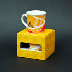 Bisiklet Desenli Sarı Seramik Kupa - 4