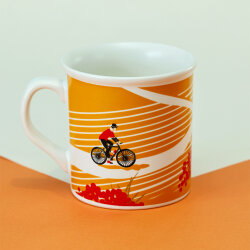 Bisiklet Desenli Sarı Seramik Kupa - Yeşilay