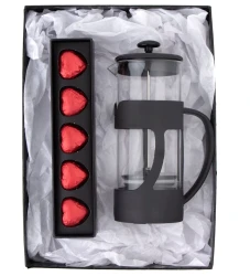 500 ml French Press ve Slim Fıstıklı Çikolata Seti - 1