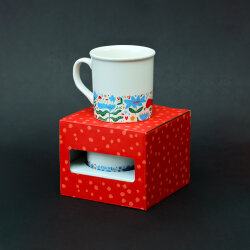 Çiçek Desenli Renkli Seramik Kupa - 3