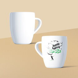 Duman Dağılır Sen Kal Mottolu Beyaz Seramik Kupa - 2