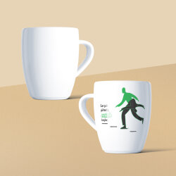 Gerçek Yükseliş Seninle Başlar Mottolu Beyaz Seramik Kupa - 2