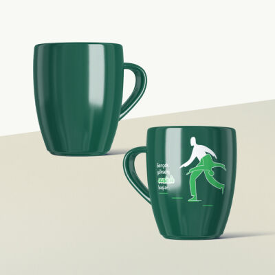 Gerçek Yükseliş Seninle Başlar Mottolu Yeşil Seramik Kupa - 2