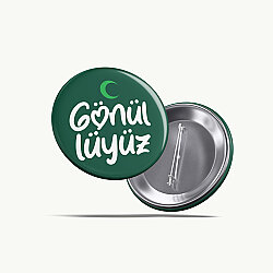 Gönüllüyüz Buton Rozet 58 mm Yeşil