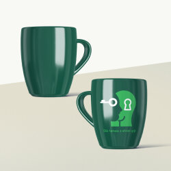 Göz Teması > Ekran Işığı Mottolu Yeşil Seramik Kupa - 2