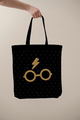 Harry Potter Gözlük Bez Çanta Gabardin Siyah - 1
