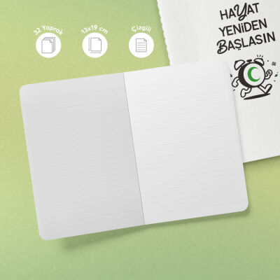 Hayat Yeniden Başlasın Yeşilay Mottolu Defter - 2