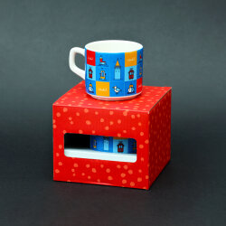 İstanbul Desenli Renkli Seramik Kupa - 2