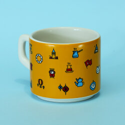 İstanbul Desenli Sarı Seramik Kupa - Yeşilay