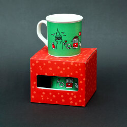 İstanbul Desenli Yeşil Seramik Kupa - 2