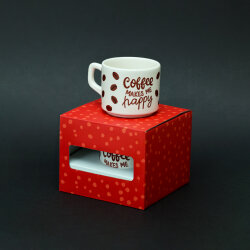 Kahve Çekirdeği Desenli Seramik Kupa - 2