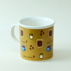 Kahve Desenli Brown Seramik Kupa - Yeşilay