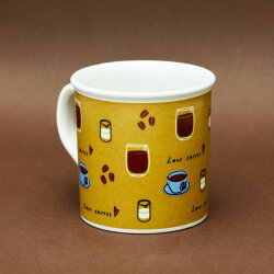 Kahve Desenli Brown Seramik Kupa - 3