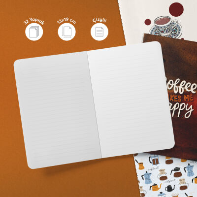 Kahve Serisi 3'lü Defter Seti - 3