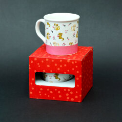 Kedi Desenli Pembe Seramik Kupa - 3