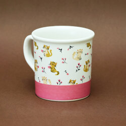 Kedi Desenli Pembe Seramik Kupa - Yeşilay