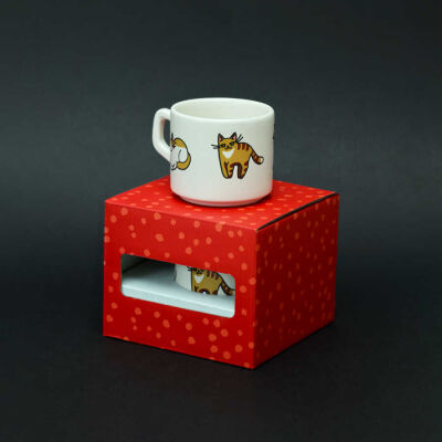 Kedi Desenli Seramik Kupa - 2