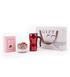 Kişiye Özel Kırmızı Termos Barda Ve Kahve Draje Seti - 6