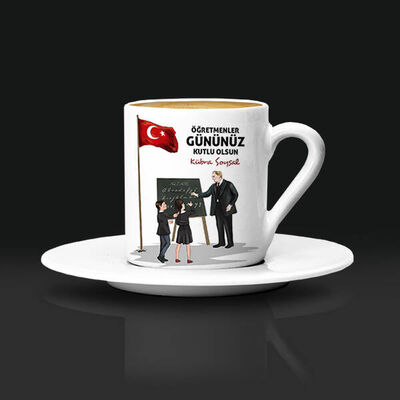 Öğretmen Atatürk İsimli Kahve Fincanı - 1
