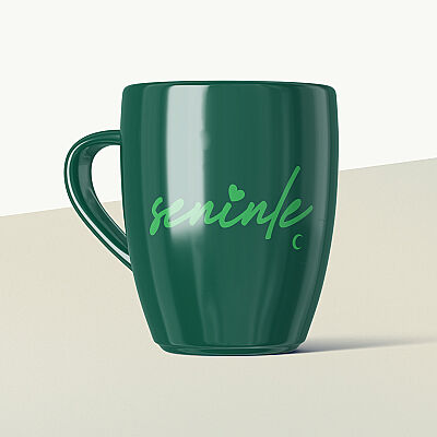 Seninle Yeşil Seramik Kupa - 1