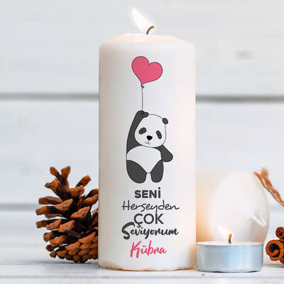 Sevimli Panda Romantik Mum - 1