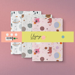 Uzay Serisi 3'lü Defter Seti - Yeşilay