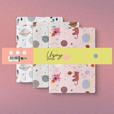 Uzay Serisi 3'lü Defter Seti - 1