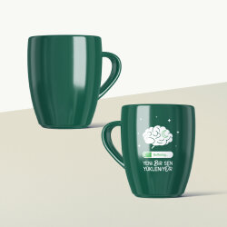 Yeni Bir Sen Yükleniyor Mottolu Yeşil Seramik Kupa - 2