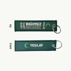 Yeşilay Logolu Dokuma Anahtarlık