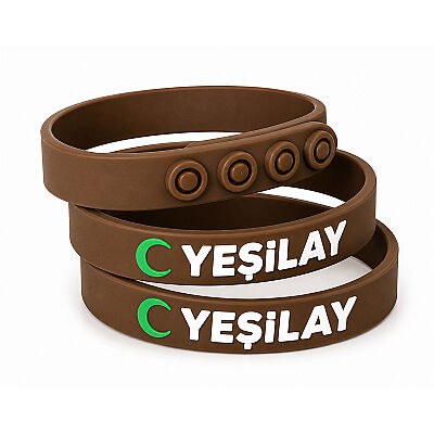 Yeşilay Logolu Yetişkin Bileklik 22 cm / Kahverengi - 1
