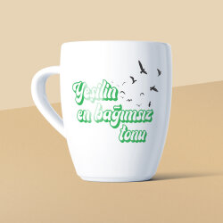 Yeşilin En Bağımsız Tonu Mottolu Beyaz Seramik Kupa - Yeşilay