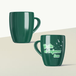 Yeşilin En Bağımsız Tonu Mottolu Yeşil Seramik Kupa - 2